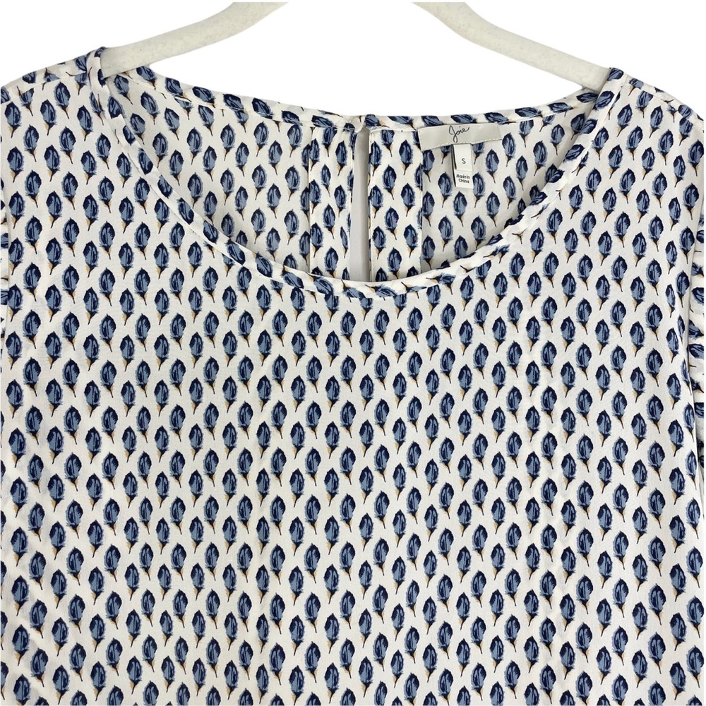 Joie 100% silk feather print blouse top Sz S - Picture 2 of 6